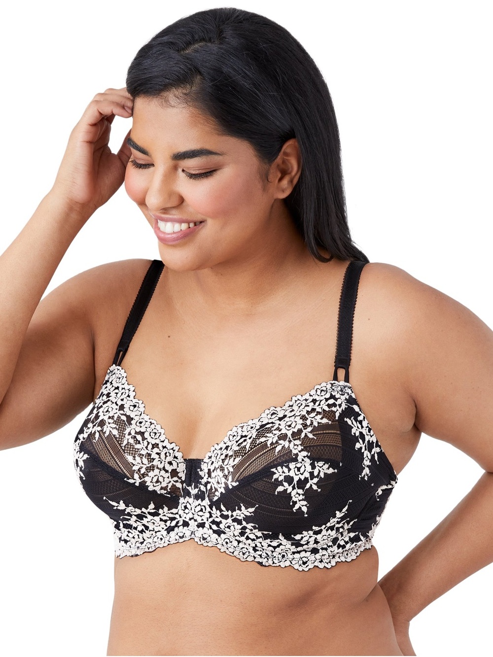 Wacoal Embrace Lace Underwire Bra 65191 NWOT Black & White Size 40DD / Size 40E